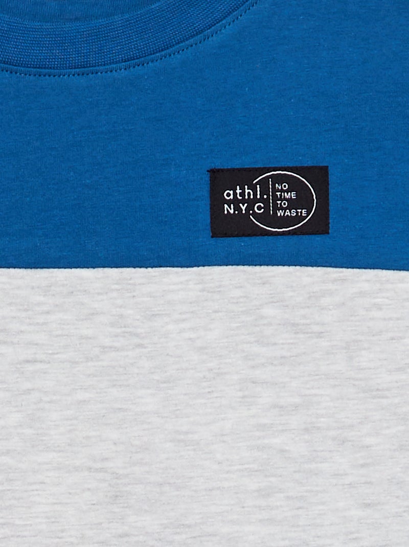 T-shirt color bloc Bleu - Kiabi