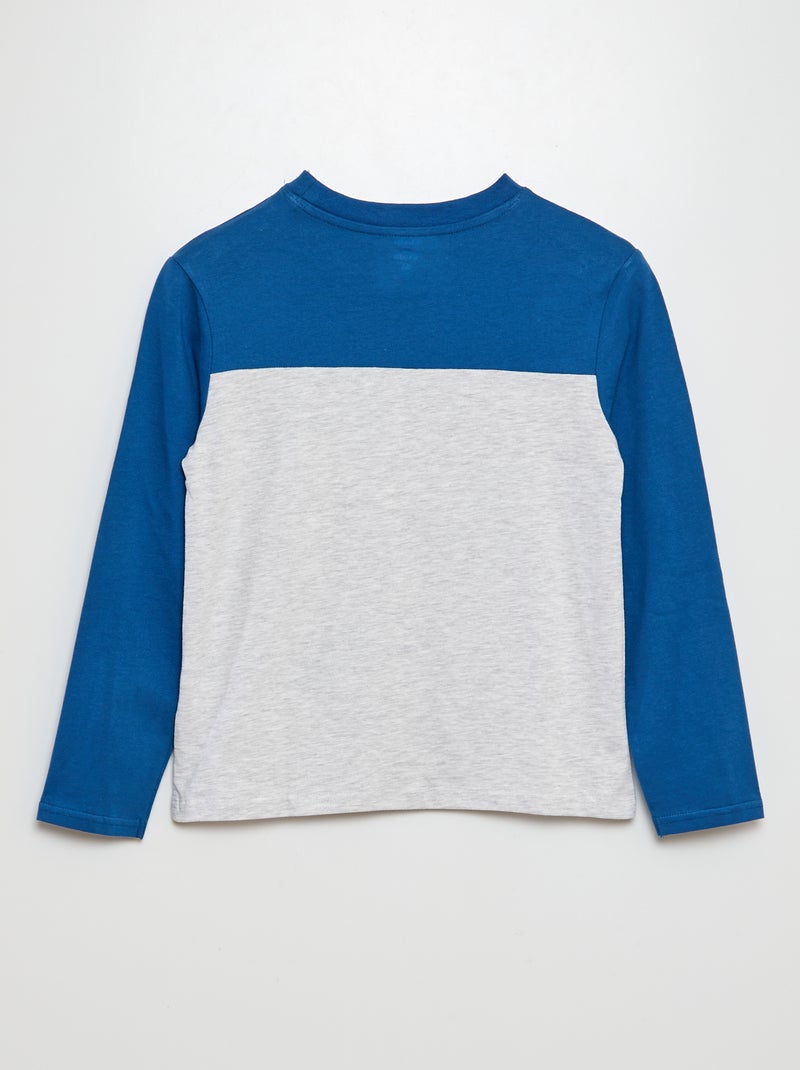 T-shirt color bloc Bleu - Kiabi