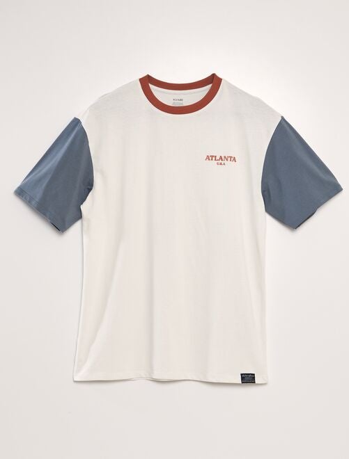 T-shirt color-block à col rond - Kiabi