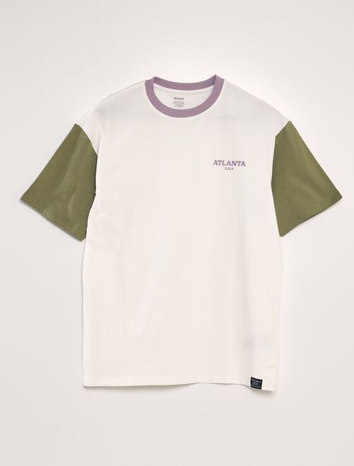 T-shirt color-block à col rond - Kiabi