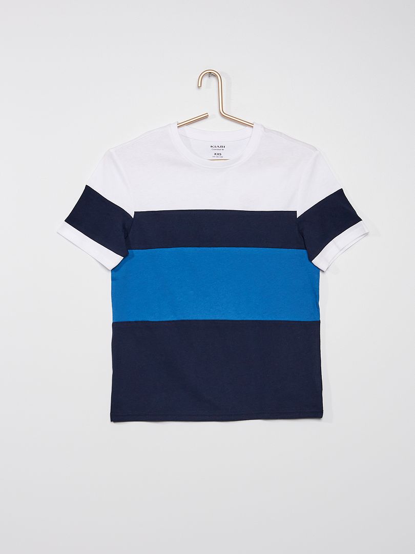 T-shirt color-block bleu - Kiabi