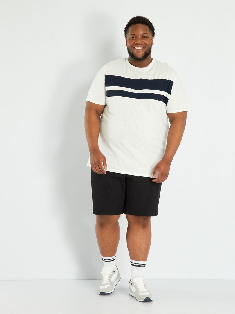 T-shirt color-block en jersey blanc - Kiabi
