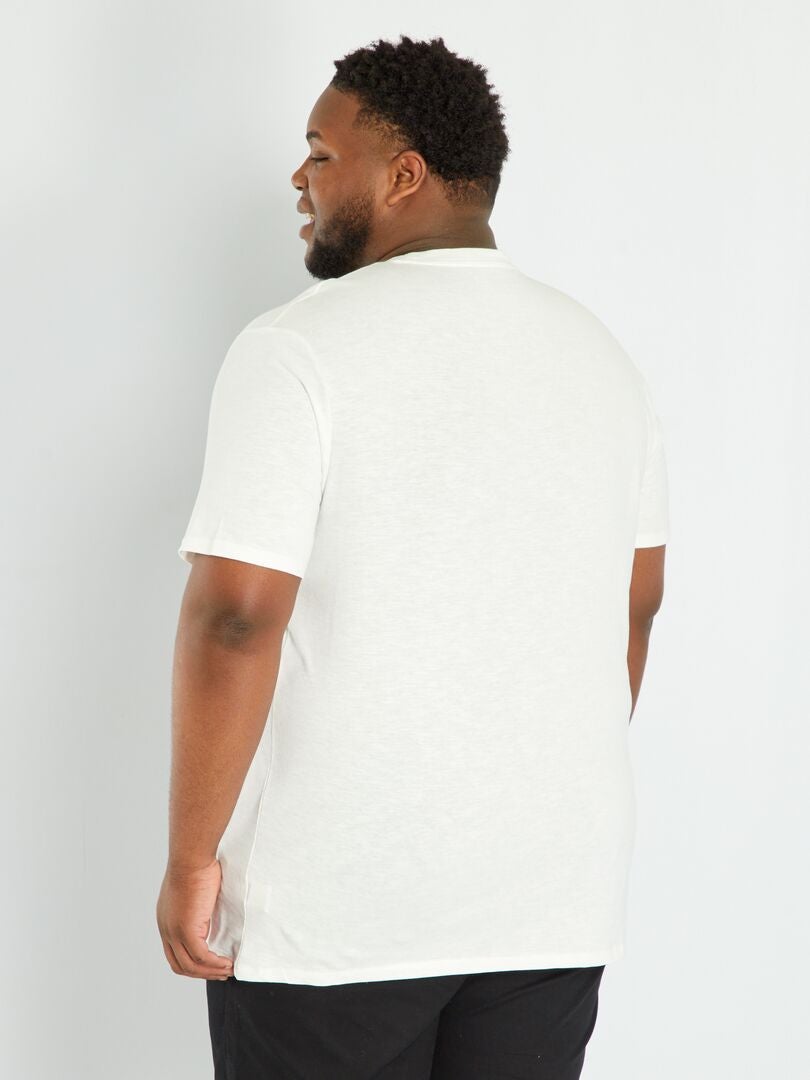 T-shirt color-block en jersey blanc - Kiabi
