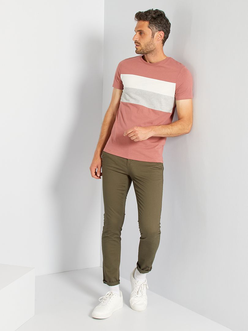 T-shirt color-block en jersey rose - Kiabi