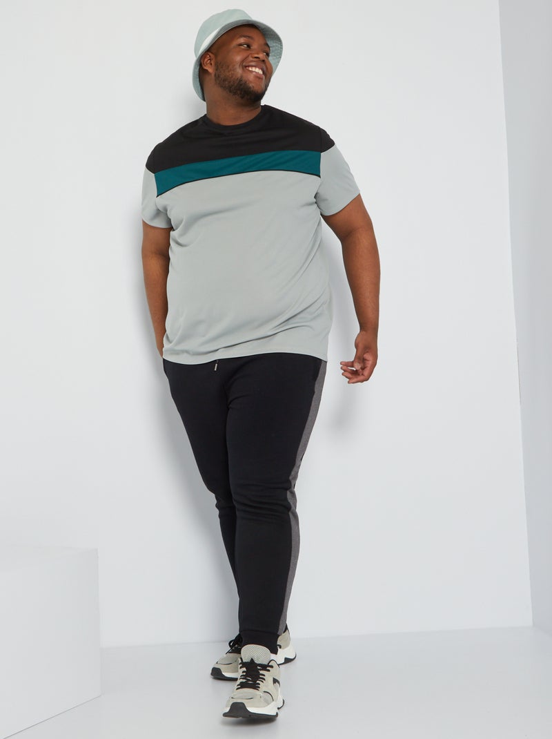 T-shirt color-block Gris noir - Kiabi