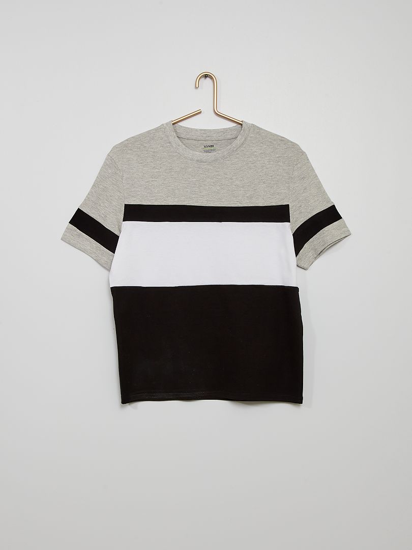 T-shirt color block gris - Kiabi