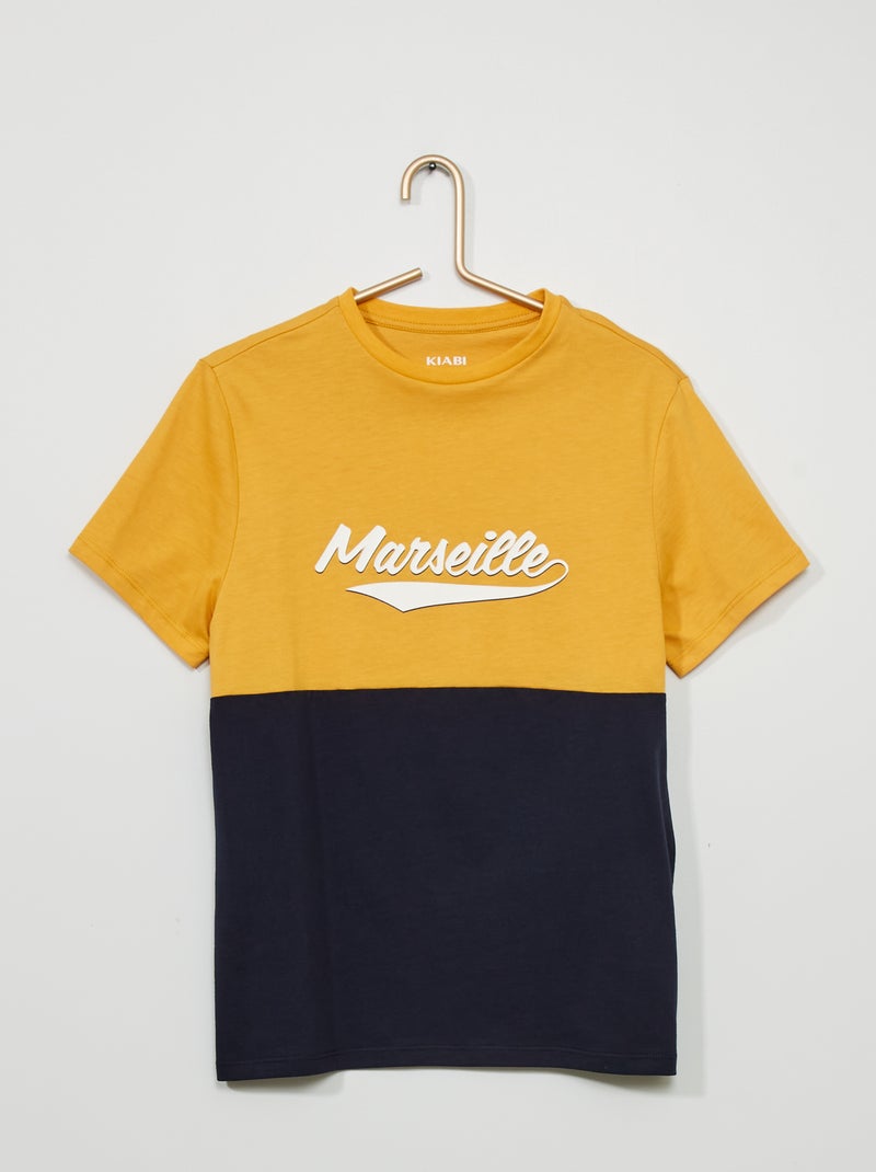 T-shirt color-block imprimé 'city' Jaune - Kiabi