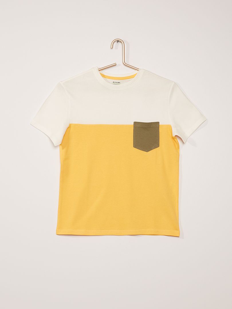 T-shirt color block jaune - Kiabi