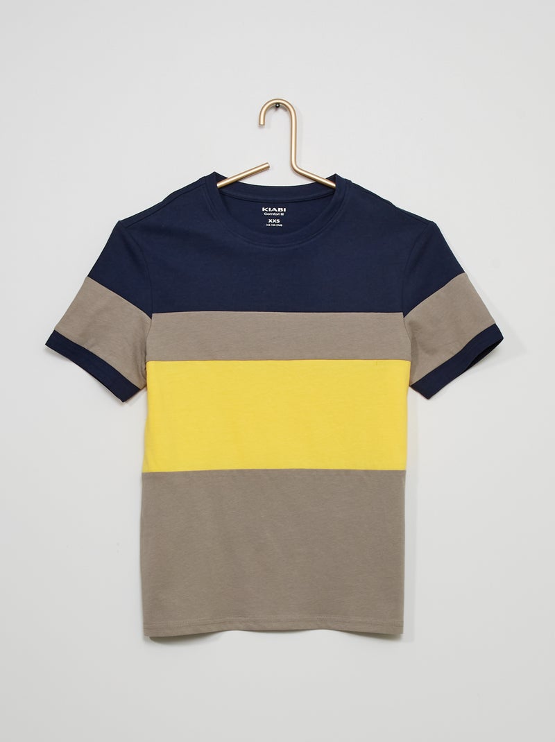 T-shirt color-block jaune - Kiabi