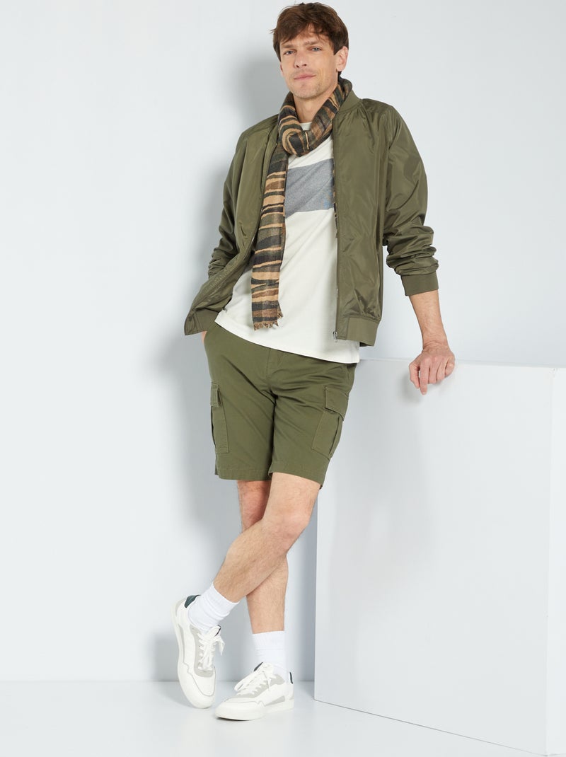 T-shirt color-block micro rayures blanc - Kiabi