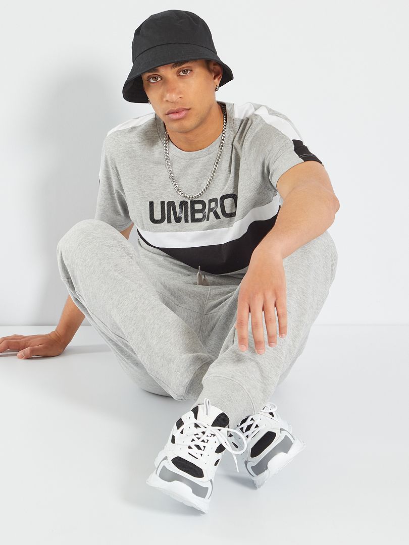 T-shirt color-block 'Umbro' Gris chiné/Noir/Blanc - Kiabi