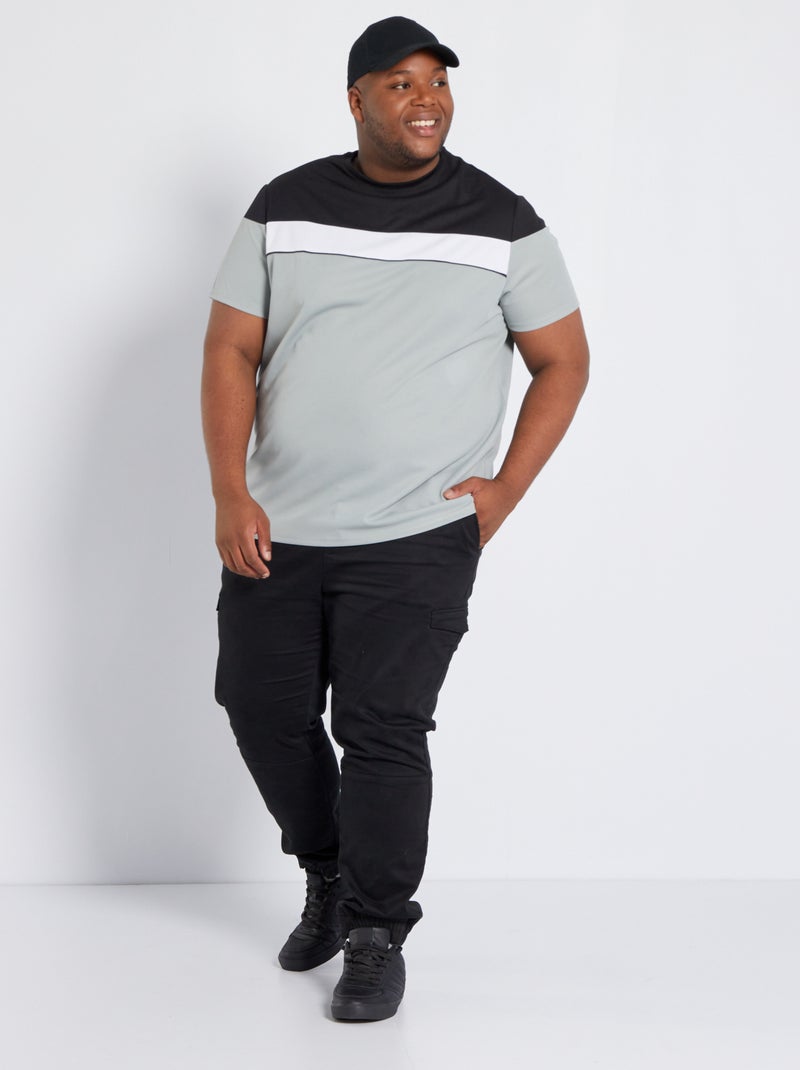 T-shirt color-block Vert/noir/blanc - Kiabi
