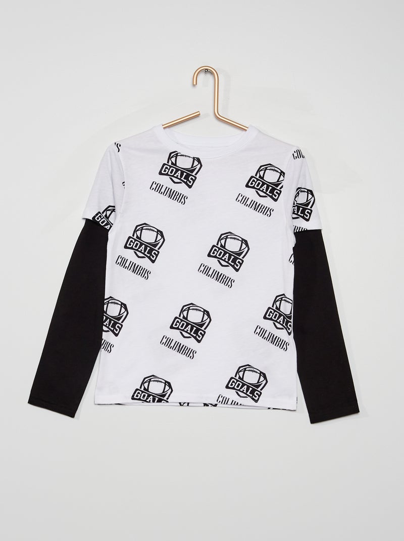 T-shirt 'Columbus' en jersey blanc - Kiabi