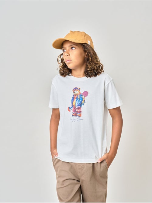 T-shirt confort garçon en 100% coton imprimé ourson snowboard 'deeluxe' - Kiabi T-shirt confort garçon en 100% coton imprimé ourson snowboard 'deeluxe' - Kiabi