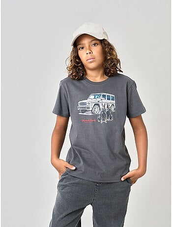 T-shirt confort garçon en coton imprimé voiture & chiens 'deeluxe'