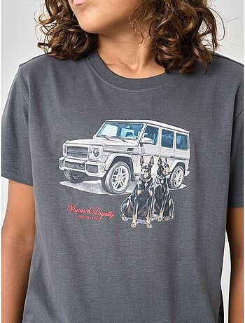 T-shirt confort garçon en coton imprimé voiture & chiens 'deeluxe'