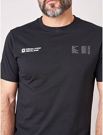 T-shirt confort homme en 100% coton imprimé avion first class 'deeluxe'