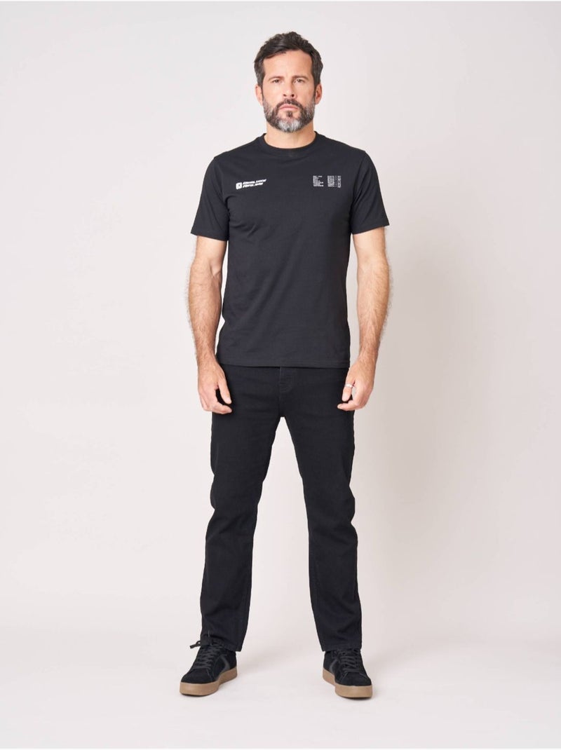 T-shirt confort homme en 100% coton imprimé avion First Class 'Deeluxe' Noir - Kiabi