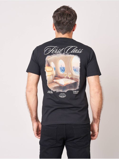 T-shirt confort homme en 100% coton imprimé avion First Class 'Deeluxe' - Kiabi