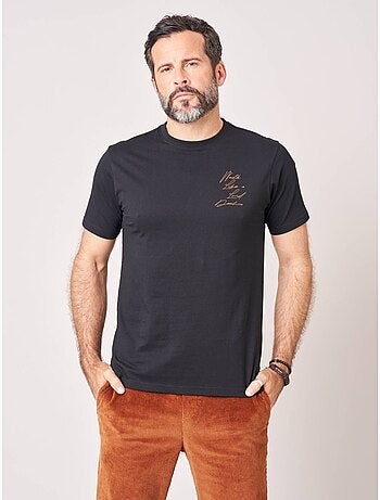 T-shirt confort homme en 100% coton imprimé chien gentleman 'deeluxe'