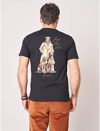 T-shirt confort homme en 100% coton imprimé chien gentleman 'deeluxe'