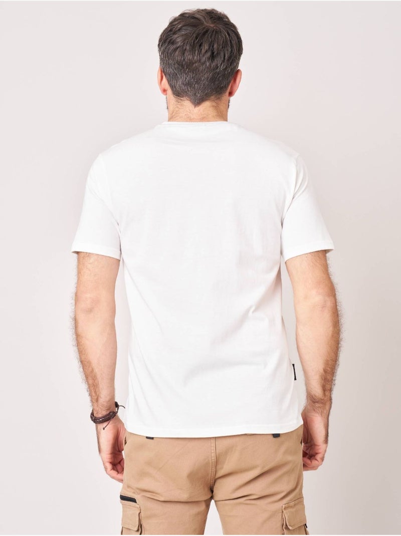 T-shirt confort homme en 100% coton imprimé chien lunettes 'deeluxe' Ecru - Kiabi