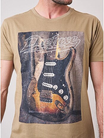 T-shirt confort homme en 100% coton imprimé guitare 'deeluxe'
