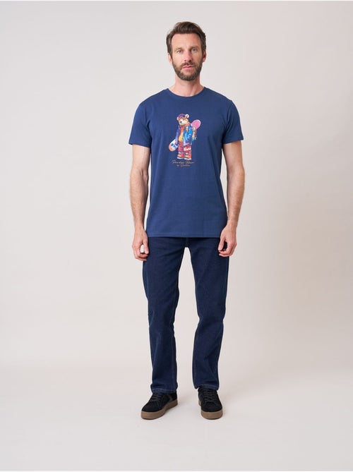 T-shirt confort homme en 100% coton imprimé ourson snowboard 'Deeluxe' - Kiabi