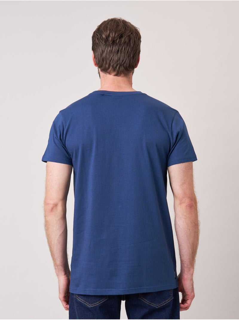 T-shirt confort homme en 100% coton imprimé ourson snowboard 'Deeluxe' Bleu marine - Kiabi