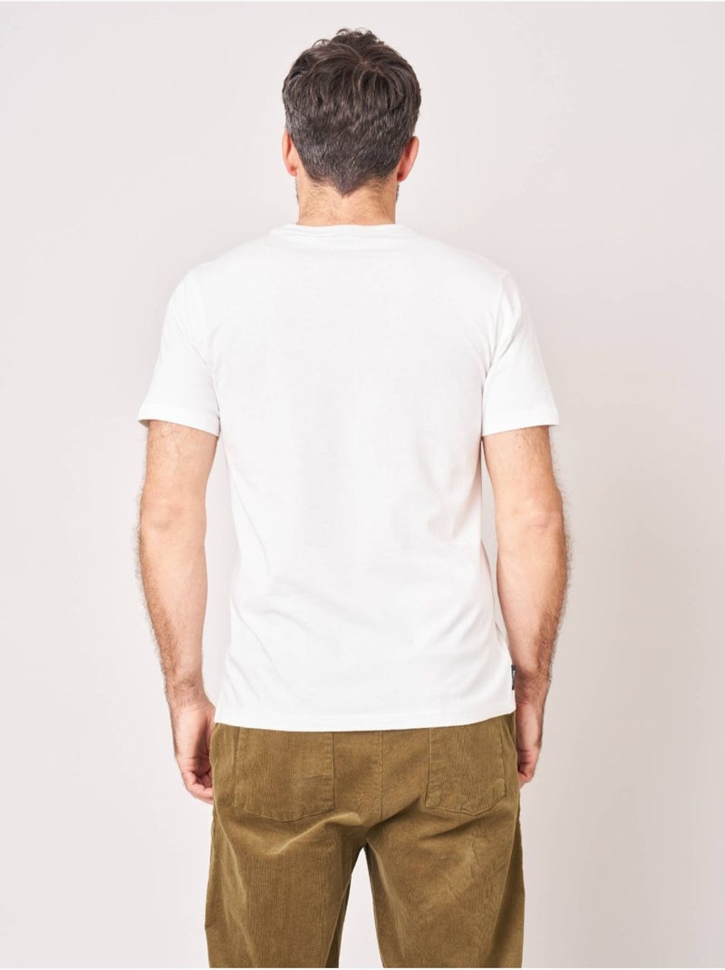 T-shirt confort homme en 100% coton imprimé ourson snowboard 'Deeluxe' Ecru - Kiabi