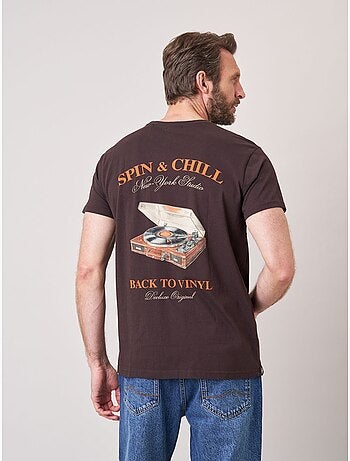T-shirt confort homme en 100% coton imprimé platine vinyle 'deeluxe'