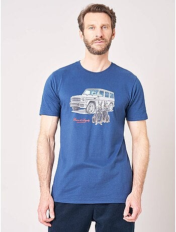 T-shirt confort homme en coton imprimé voiture & chiens 'deeluxe'