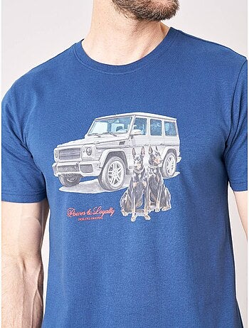 T-shirt confort homme en coton imprimé voiture & chiens 'deeluxe'