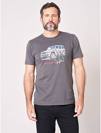 T-shirt confort homme en coton imprimé voiture & chiens 'deeluxe'