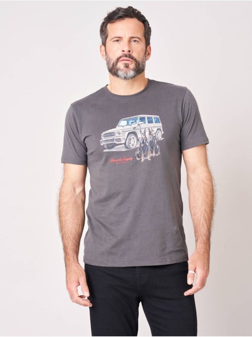 T-shirt confort homme en coton imprimé voiture & chiens 'Deeluxe' - Kiabi
