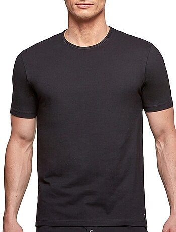 T-shirt confort pur coton col rond Essentials - Kiabi