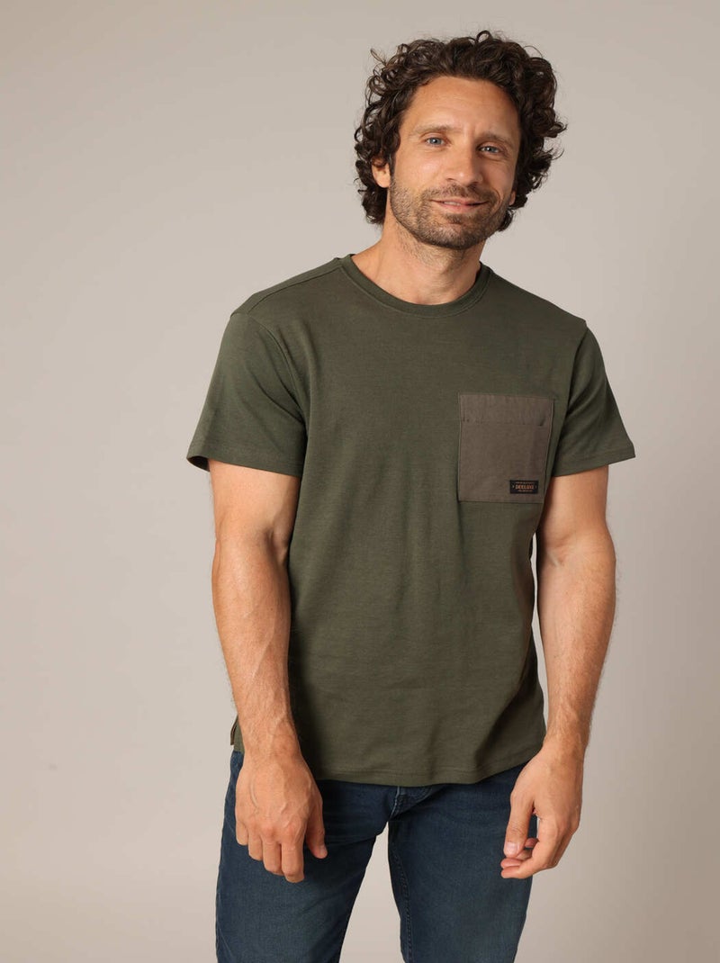 T-shirt confortable casual coupe droite 'Deeluxe' Vert foncé - Kiabi