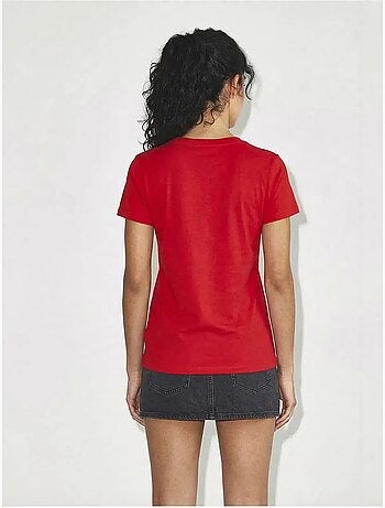 T-shirt confortable en coton biologique à col en v profond lucci