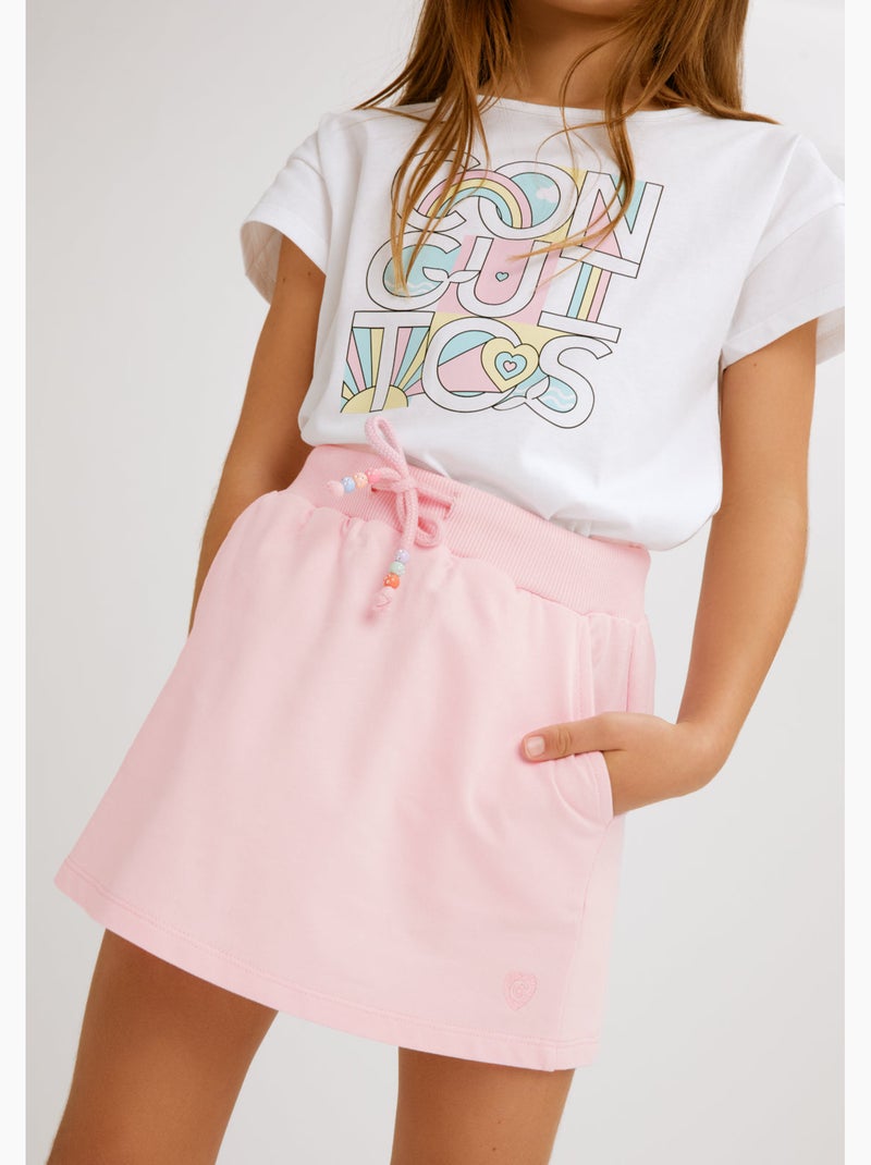T-shirt conguitos arcoiris Blanc - Kiabi