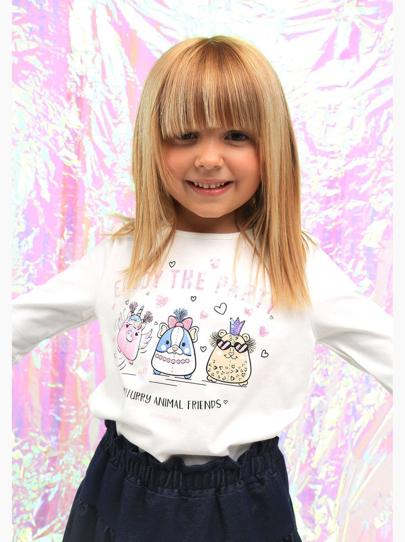 T-shirt conguitos Blanc - Kiabi