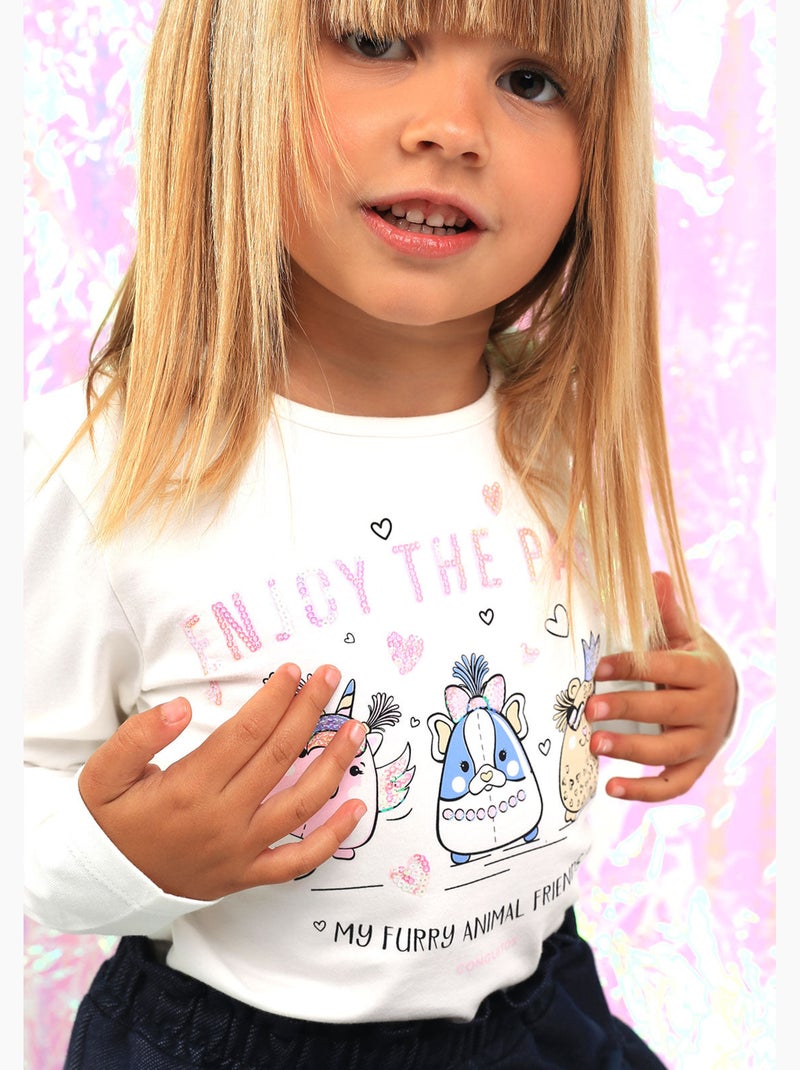 T-shirt conguitos Blanc - Kiabi