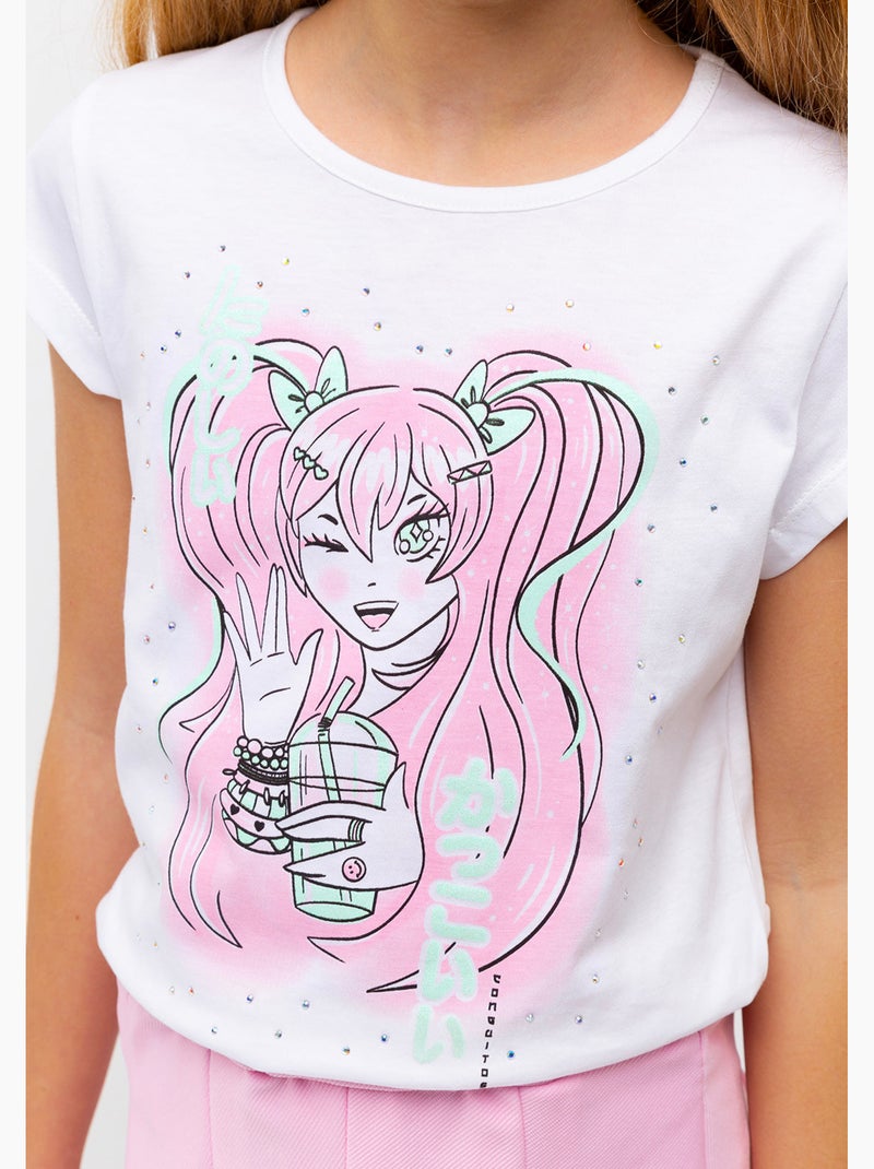 T-shirt conguitos Blanc - Kiabi