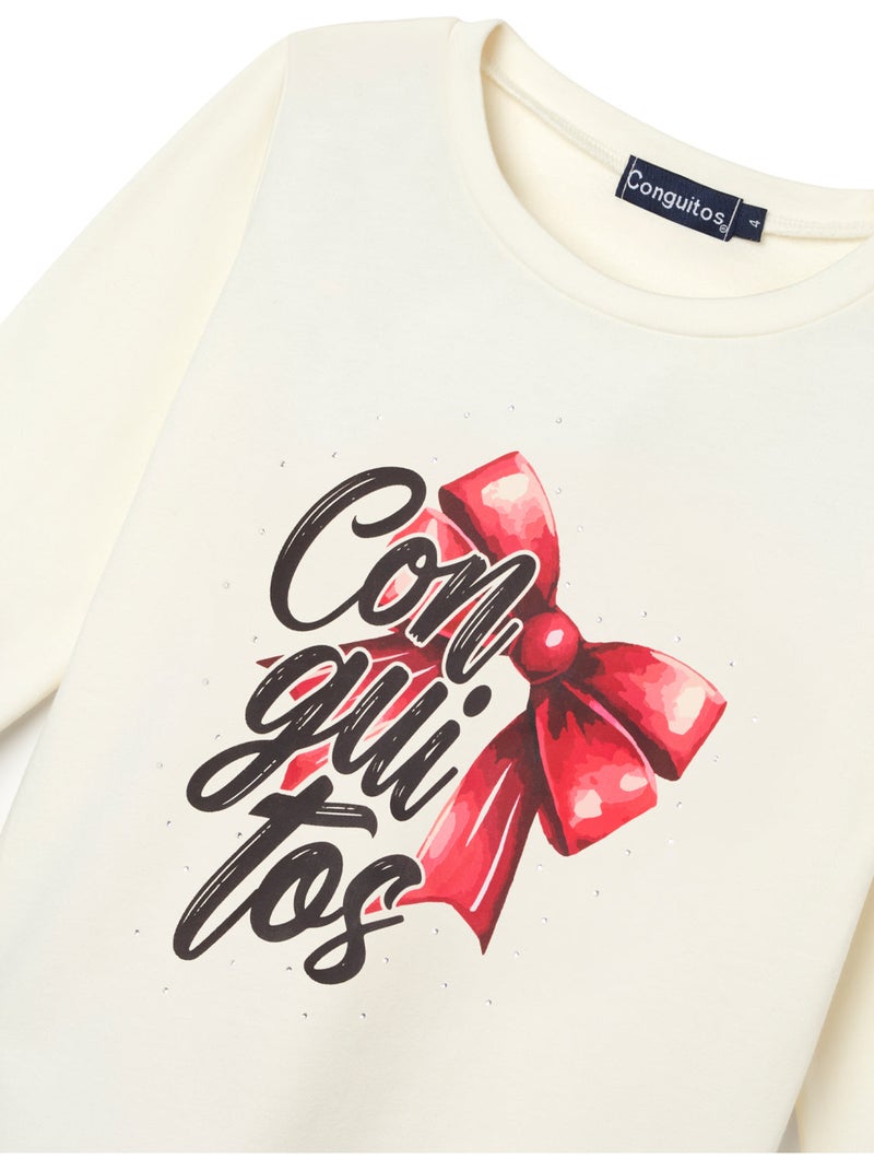 T-shirt conguitos larga estampado Blanc - Kiabi