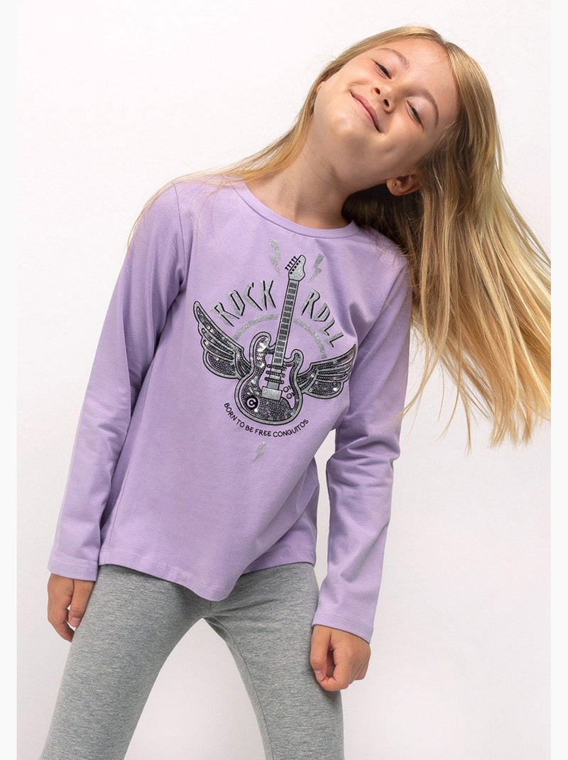 T-shirt conguitos Mauve lilas - Kiabi