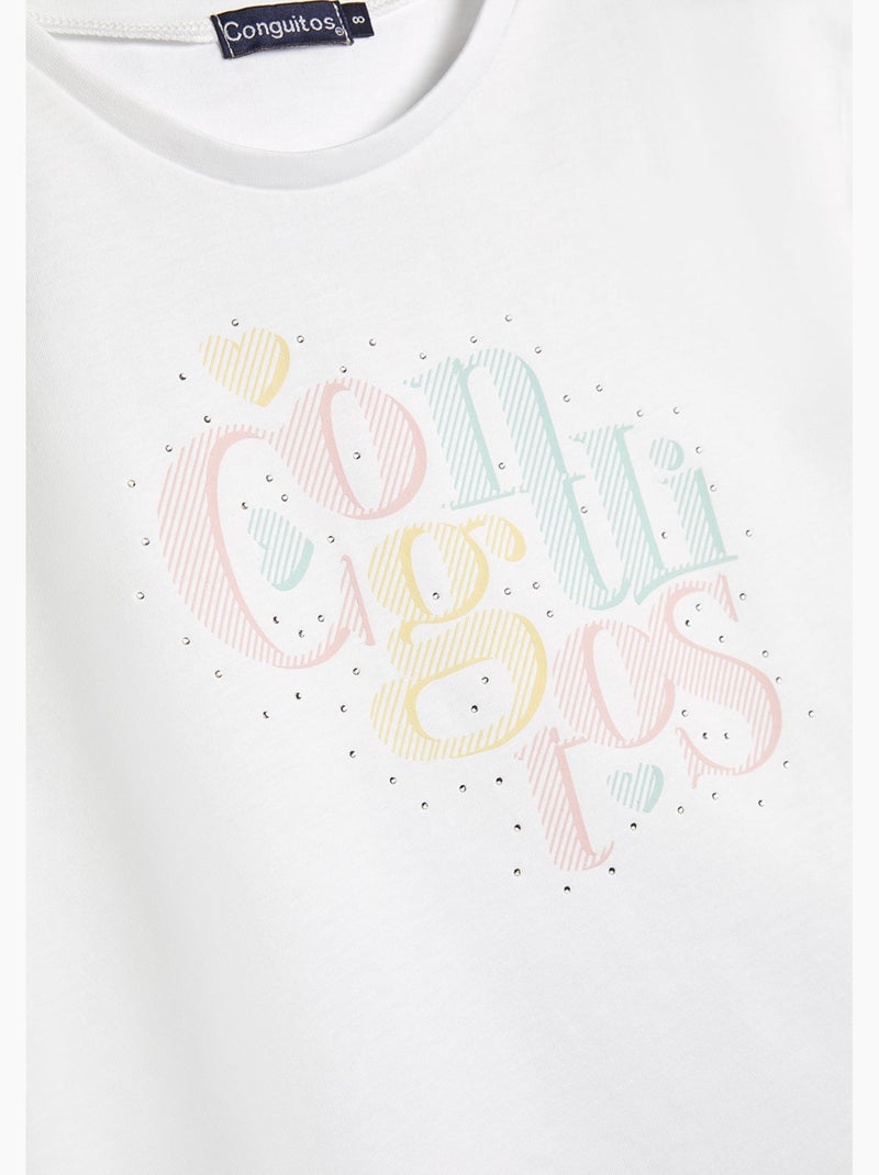 T-shirt conguitos strass ts Blanc - Kiabi