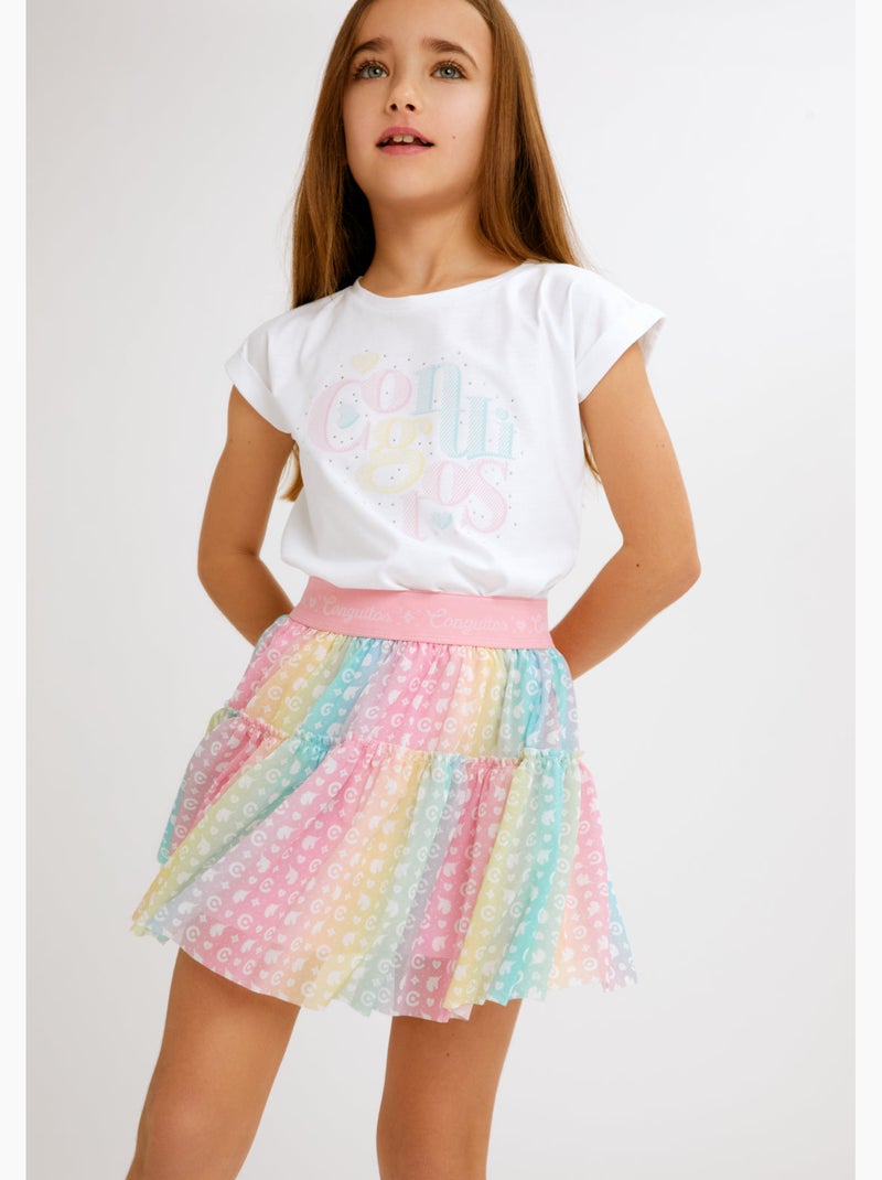 T-shirt conguitos strass ts Blanc - Kiabi
