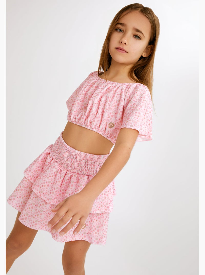 T-shirt conguitos top shoulder Rose - Kiabi