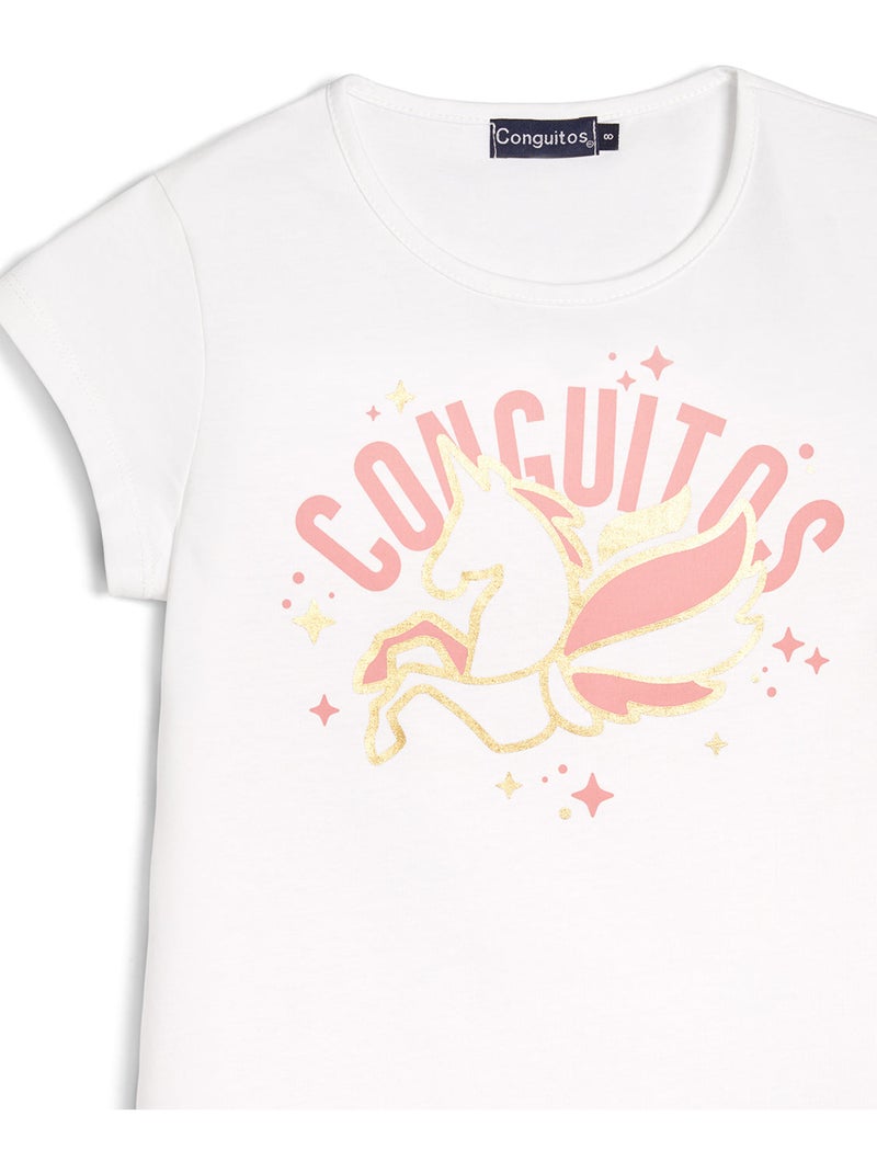 T-shirt conguitos unicorn Blanc - Kiabi