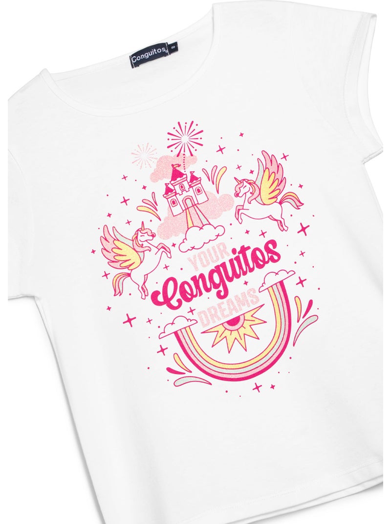 T-shirt conguitos unicornio Blanc - Kiabi