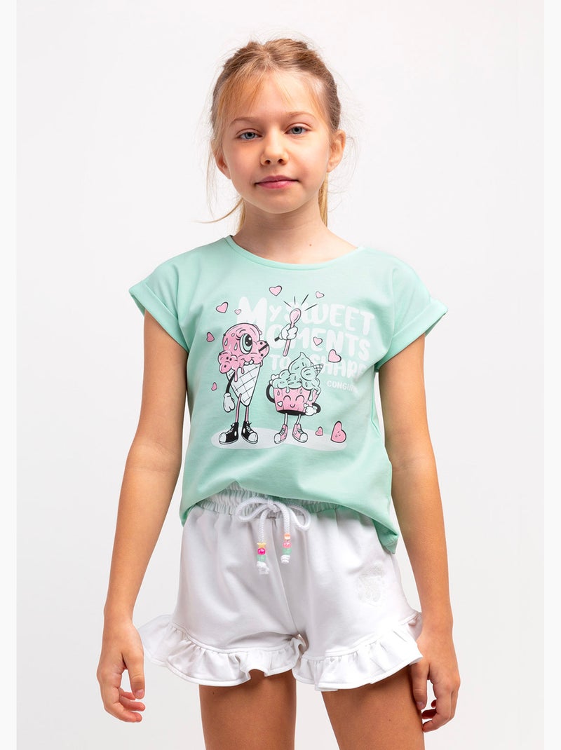 T-shirt conguitos Vert clair - Kiabi